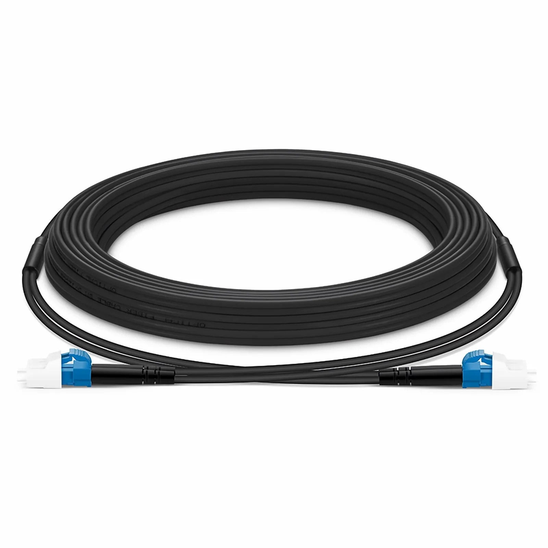 Refurb Squared 10m (33ft) Industrial Armored Fiber Patch Cable, LC UPC to LC UPC, Duplex, 2 Fibers, Single Mode (OS2), TPU