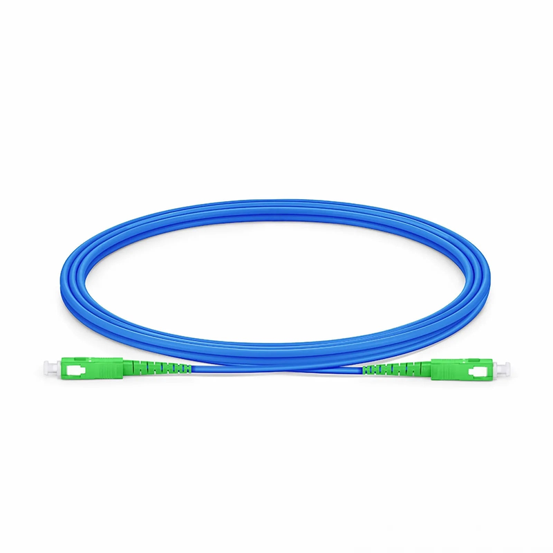 Refurb Squared 2m (7ft) Armored Fiber Patch Cable, 1 Fiber, SC APC Simplex to SC APC Simplex, Single Mode (OS2), Riser (OFCR), 3.0mm, Blue