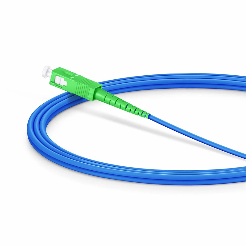 Refurb Squared 2m (7ft) Armored Fiber Patch Cable, 1 Fiber, SC APC Simplex to SC APC Simplex, Single Mode (OS2), Riser (OFCR), 3.0mm, Blue