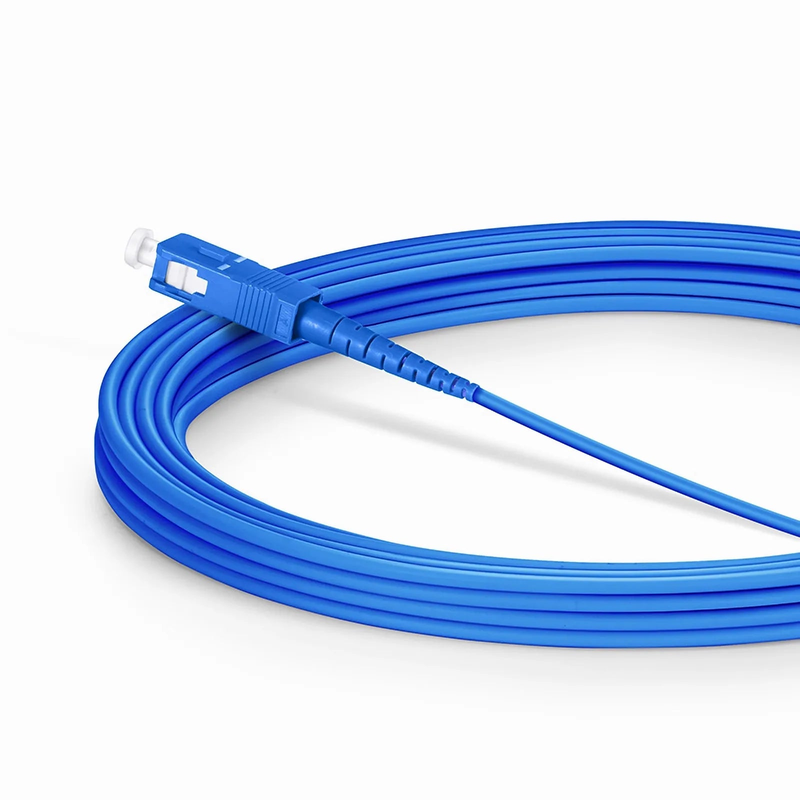 Refurb Squared 5m (16ft) Armored Fiber Patch Cable, 1 Fiber, SC UPC Simplex to SC APC Simplex, Single Mode (OS2), Riser (OFCR), 3.0mm, Blue