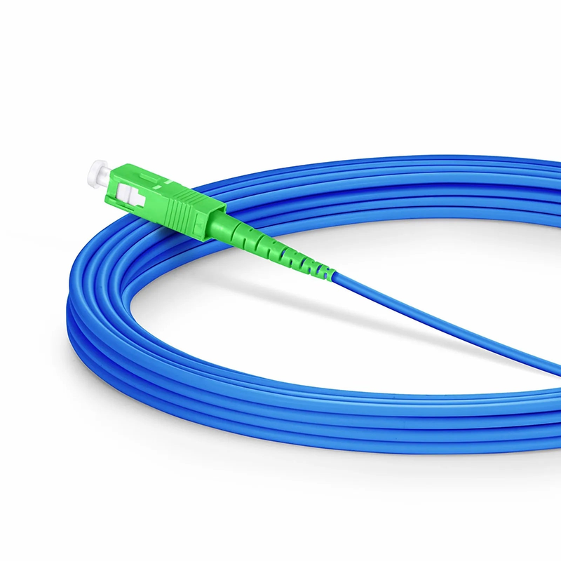 Refurb Squared 5m (16ft) Armored Fiber Patch Cable, 1 Fiber, SC UPC Simplex to SC APC Simplex, Single Mode (OS2), Riser (OFCR), 3.0mm, Blue