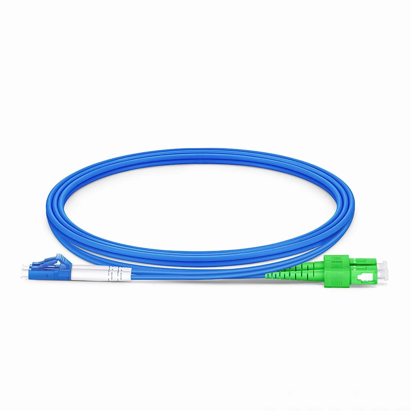 Refurb Squared 1m (3ft) Armored Fiber Patch Cable, 2 Fibers, LC UPC Duplex to SC APC Duplex, Single Mode (OS2), LSZH, 3.0mm, Blue