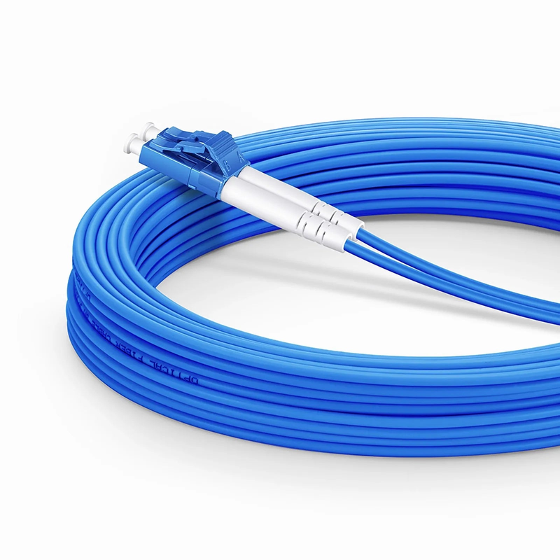 Refurb Squared 10m (33ft) Armored Fiber Patch Cable, 2 Fibers, LC UPC Duplex to SC UPC Duplex, Single Mode (OS2), LSZH, 3.0mm, Blue
