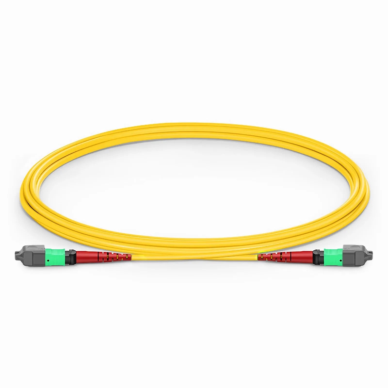 Refurb Squared 2m (7ft) MTP® Jumper, MTP®-24 APC (Female) to MTP®-24 APC (Female), 24 Fibers, Single Mode (OS2), Plenum (OFNP), 0.35dB Max, Type A, Yellow