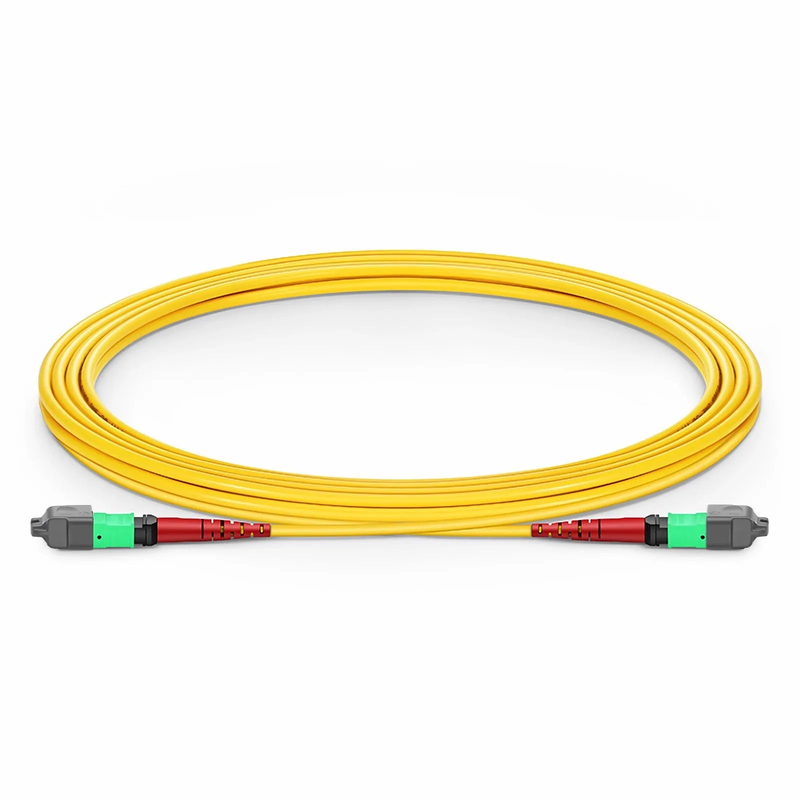 Refurb Squared 3m (10ft) MTP® Jumper, MTP®-24 APC (Female) to MTP®-24 APC (Female), 24 Fibers, Single Mode (OS2), Plenum (OFNP), 0.35dB Max, Type A, Yellow