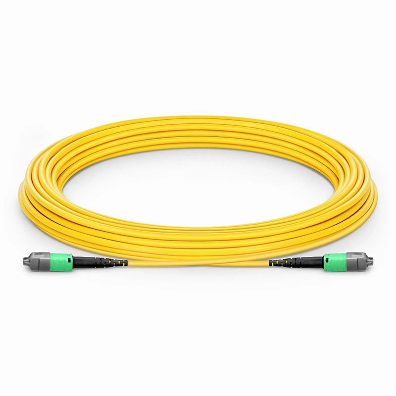 Refurb Squared 10m (33ft) MTP® PRO Jumper, MTP® PRO-12 APC (Male) to MTP® PRO-12 APC (Male), 12 Fibers, Single Mode (OS2), Plenum (OFNP), 0.35dB Max, Type B, Yellow