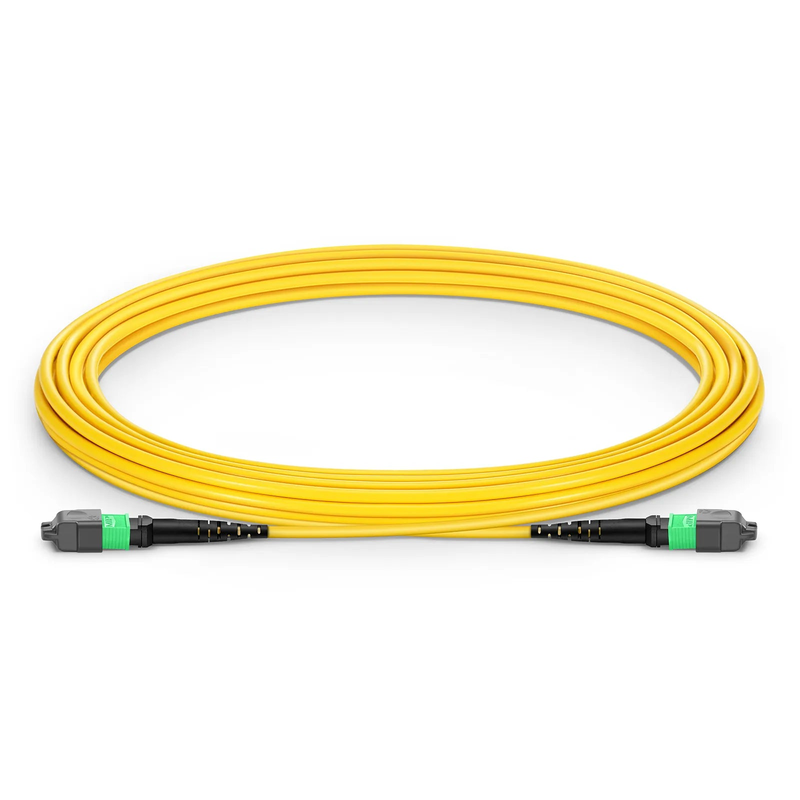 Refurb Squared 4m (13ft) MTP® Jumper, MTP®-12 APC (Female) to MTP®-12 APC (Female), 12 Fibers, Single Mode (OS2), Plenum (OFNP), 0.35dB Max, Type B, Yellow