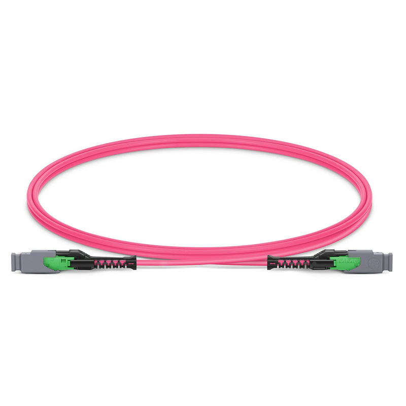 Refurb Squared 1m (3ft) MMC Jumper, MMC-16 APC (Female) to MMC-16 APC (Female), 16 Fibers, Multimode (OM4), Plenum (OFNP), 0.35dB Max, Jumper Polarity, Magenta