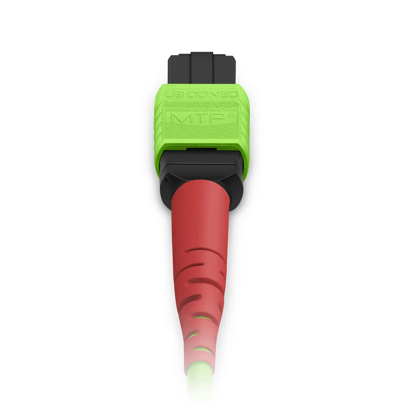 Refurb Squared 1m (3ft) MTP® Jumper, MTP®-24 UPC (Female) to MTP®-24 UPC (Female), 24 Fibers, Multimode (OM5), Plenum (OFNP), 0.35dB Max, Type A, Lime Green