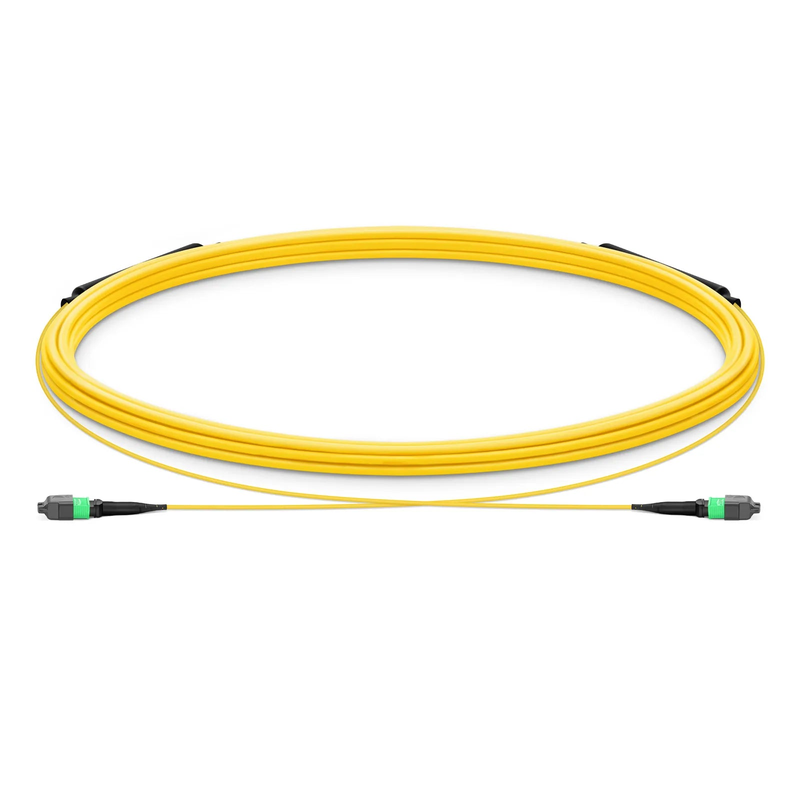 Refurb Squared 5m (16ft) MTP® Trunk Cable, MTP®-12 APC (Female) to MTP®-12 APC (Female), 12 Fibers, Single Mode (OS2), Plenum (OFNP), 0.35dB Max, Type B, Double Jacket, Yellow