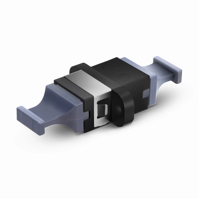 Refurb Squared US Conec MTP®/MPO-8/12/24 Black Fiber Optic Adapter/Coupler with Flange, Key Up to Down