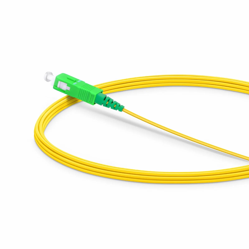 Refurb Squared 3m (10ft) Fiber Patch Cable, 1 Fiber, LC APC Simplex to SC APC Simplex, Single Mode (OS2), Riser (OFNR), 1.2mm, Tight-Buffered, Yellow
