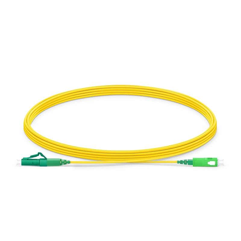Refurb Squared 5m (16ft) Fiber Patch Cable, 1 Fiber, LC APC Simplex to SC APC Simplex, Single Mode (OS2), Riser (OFNR), 1.2mm, Tight-Buffered, Yellow