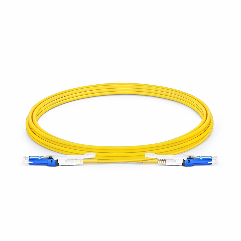 Refurb Squared 3m (10ft) Fiber Patch Cable, 2 Fibers, CSA UPC Duplex to CSA UPC Duplex Uniboot, Single Mode (OS2), Riser (OFNR), 2.0mm, Yellow, for 200/400G Network Connection