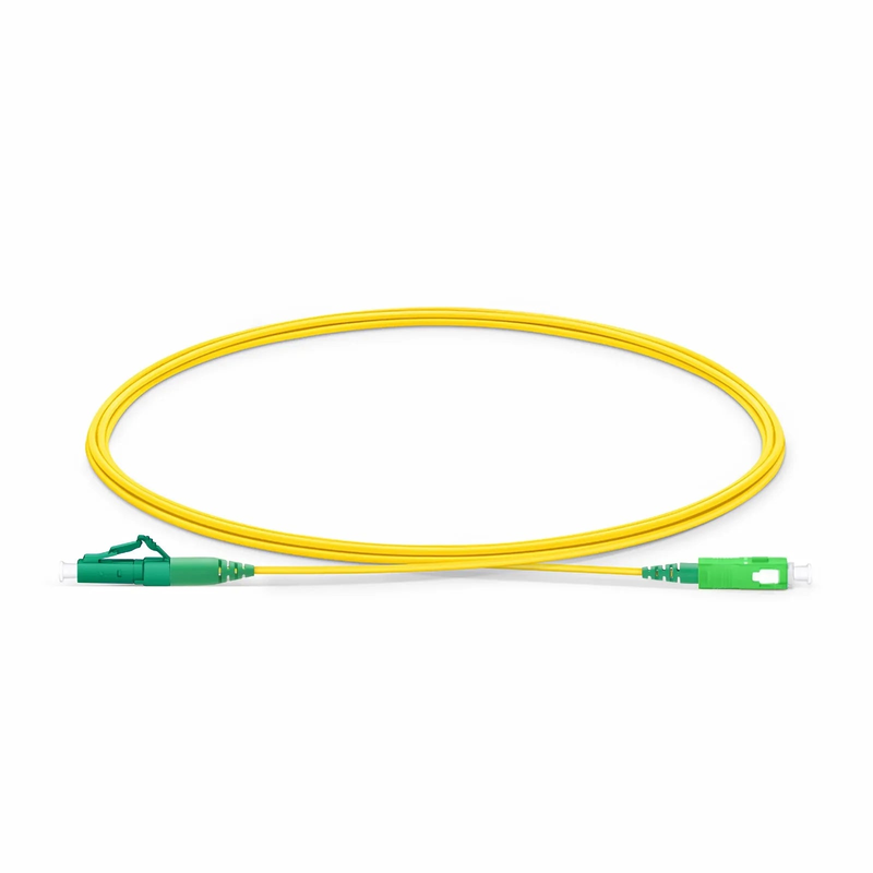 Refurb Squared 2m (7ft) Fiber Patch Cable, 1 Fiber, LC APC Simplex to SC APC Simplex, Single Mode (OS2), Riser (OFNR), 1.2mm, Tight-Buffered, Yellow