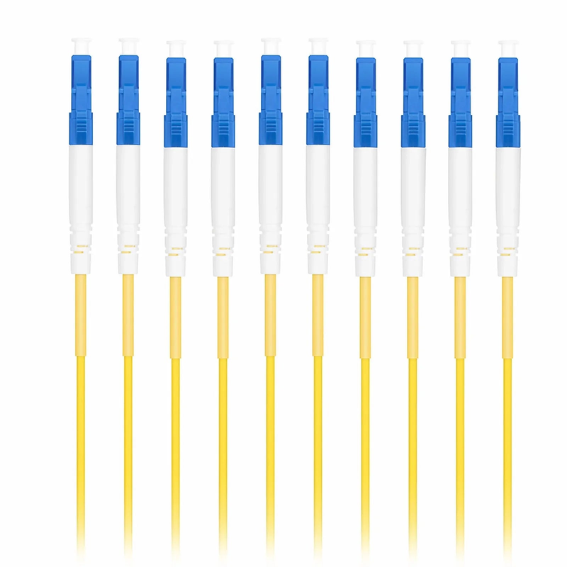 Refurb Squared 2m (7ft) Fiber Patch Cable, 1 Fiber, LC UPC Simplex to LC UPC Simplex, Single Mode (OS2), Riser (OFNR), 2.0mm, Tight-Buffered, Yellow, 10 Pcs/Pack