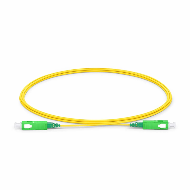 Refurb Squared 2m (7ft) Fiber Patch Cable, 1 Fiber, SC APC Simplex to SC APC Simplex, Single Mode (OS2), Riser (OFNR), 1.2mm, Tight-Buffered, Yellow