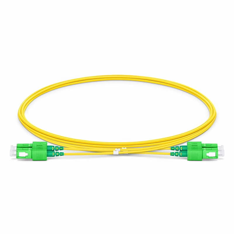 Refurb Squared 2m (7ft) Fiber Patch Cable, 2 Fibers, SC APC Duplex to SC APC Duplex, Single Mode (OS2), LSZH, 1.2mm, Tight-Buffered, Yellow
