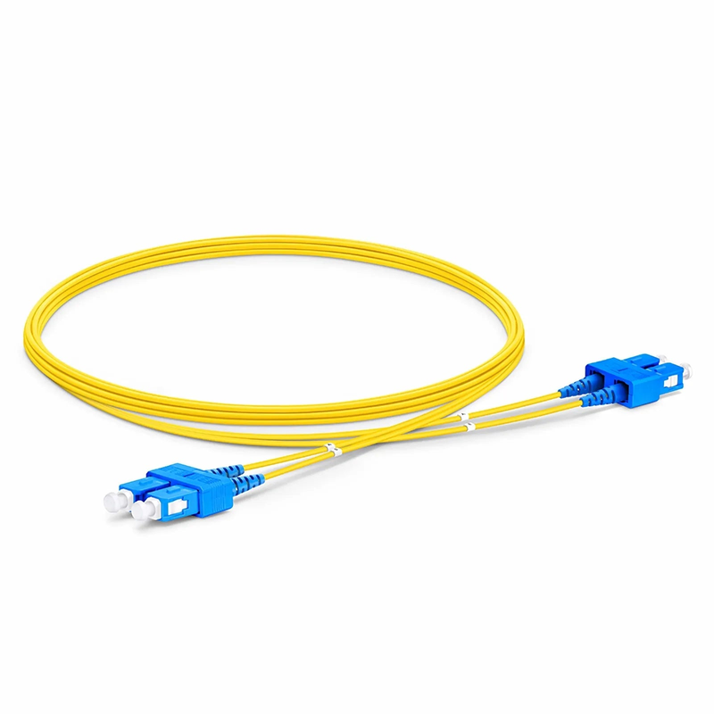 Refurb Squared 3m (10ft) Fiber Patch Cable, 2 Fibers, SC UPC Duplex to SC UPC Duplex, Single Mode (OS2), Riser (OFNR), 1.2mm, Tight-Buffered, Yellow