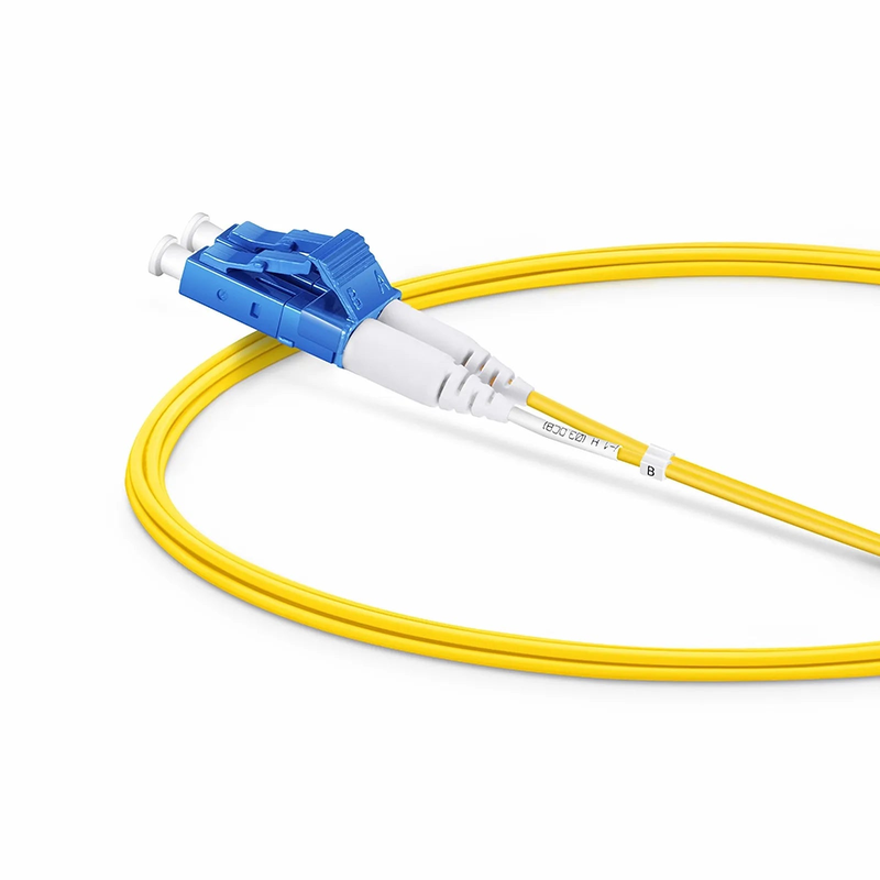 Refurb Squared 2m (7ft) Fiber Patch Cable, 2 Fibers, LC UPC Duplex to SC UPC Duplex, Single Mode (OS2), Riser (OFNR), 1.2mm, Tight-Buffered, Yellow
