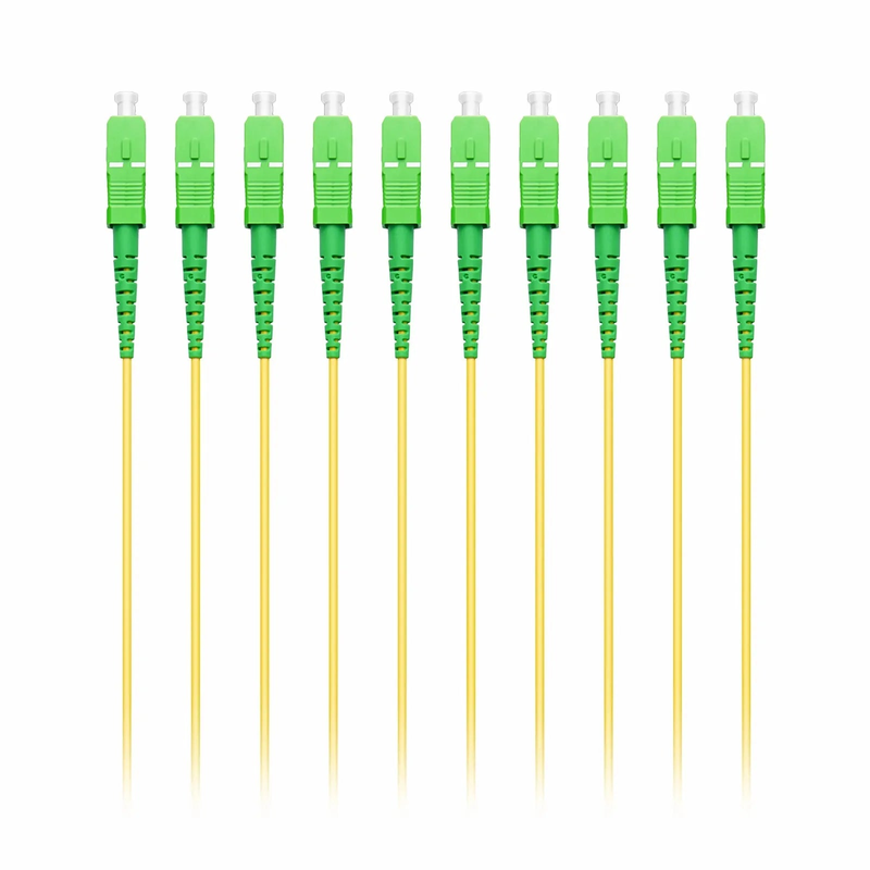 Refurb Squared 2m (7ft) Fiber Patch Cable, 1 Fiber, SC APC Simplex to SC APC Simplex, Single Mode (OS2), Riser (OFNR), 2.0mm, Tight-Buffered, Yellow, 10 Pcs/Pack