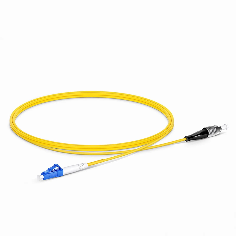 Refurb Squared 1m (3ft) Fiber Patch Cable, 1 Fiber, LC UPC Simplex to FC UPC Simplex, Single Mode (OS2), Riser (OFNR), 2.0mm, Tight-Buffered, Yellow