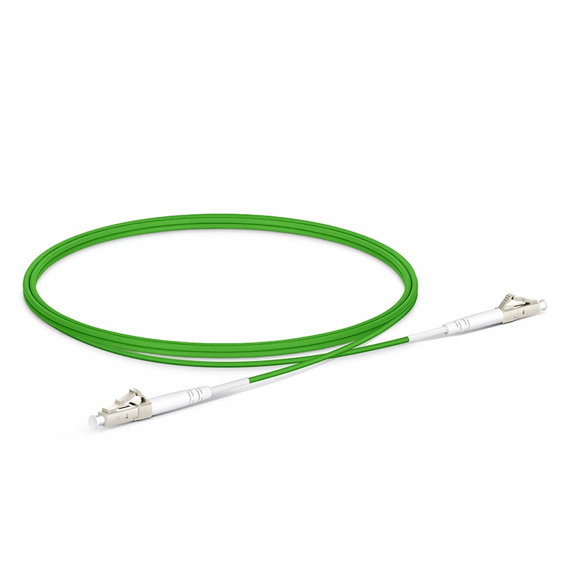 Refurb Squared 1m (3ft) Fiber Patch Cable, 1 Fiber, LC UPC Simplex to LC UPC Simplex, Multimode (OM5), Riser (OFNR), 2.0mm, Tight-Buffered, Lime Green