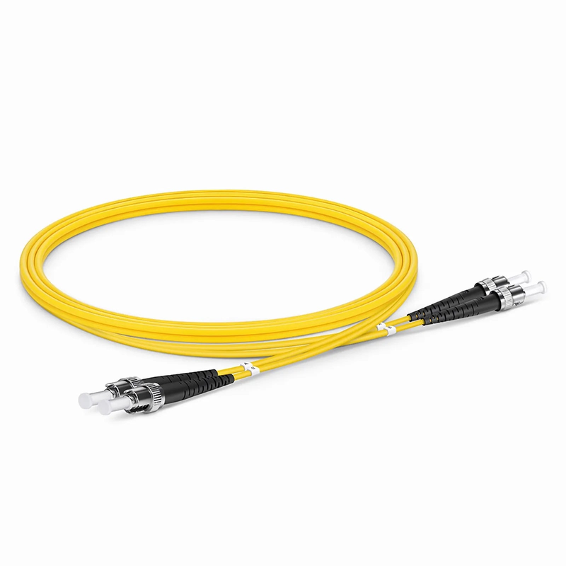 Refurb Squared 1m (3ft) Fiber Patch Cable, 2 Fibers, ST UPC to ST UPC, Single Mode (OS2), Riser (OFNR), 2.0mm, Tight-Buffered, Yellow