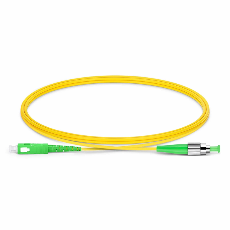 Refurb Squared 1m (3ft) Fiber Patch Cable, 1 Fiber, SC APC Simplex to FC APC Simplex, Single Mode (OS2), Riser (OFNR), 2.0mm, Tight-Buffered, Yellow