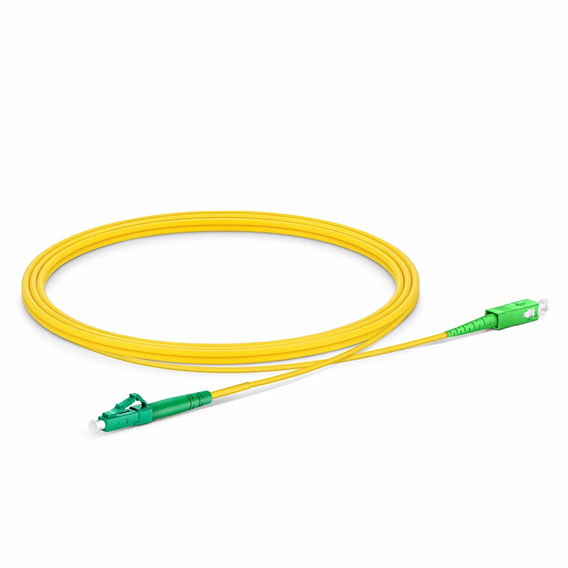 Refurb Squared 2m (7ft) Fiber Patch Cable, 1 Fiber, LC APC Simplex to SC APC Simplex, Single Mode (OS2), Riser (OFNR), 2.0mm, Tight-Buffered, Yellow