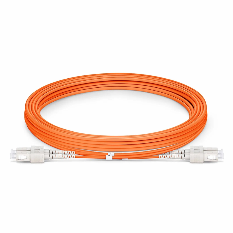 Refurb Squared 3m (10ft) Fiber Patch Cable, 2 Fibers, SC UPC Duplex to SC UPC Duplex, Multimode (OM2), Riser (OFNR), 2.0mm, Tight-Buffered, Orange