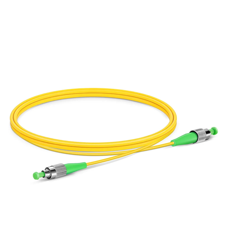 Refurb Squared 1m (3ft) Fiber Patch Cable, 1 Fiber, FC APC Simplex to FC APC Simplex, Single Mode (OS2), Riser (OFNR), 3.0mm, Tight-Buffered, Yellow