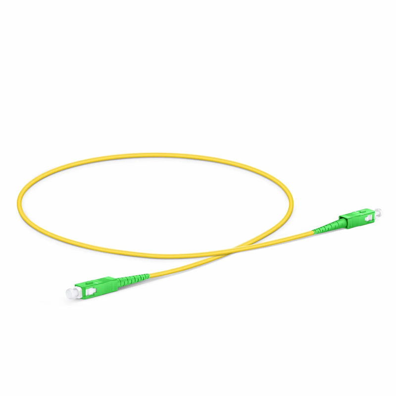 Refurb Squared 0.5m (1.6ft) Fiber Patch Cable, 1 Fiber, SC APC Simplex to SC APC Simplex, Single Mode (OS2), Riser (OFNR), 3.0mm, Tight-Buffered, Yellow