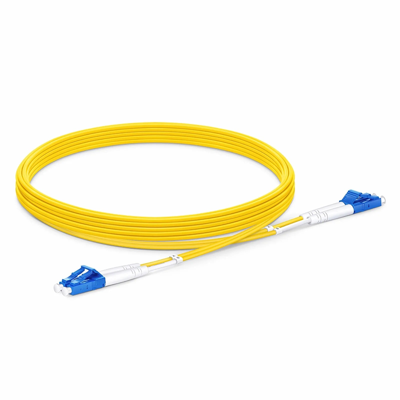 Refurb Squared 5m (16ft) Fiber Patch Cable, 2 Fibers, LC UPC Duplex to LC UPC Duplex, Single Mode (OS2), Plenum (OFNP), 1.6mm, Tight-Buffered, Yellow