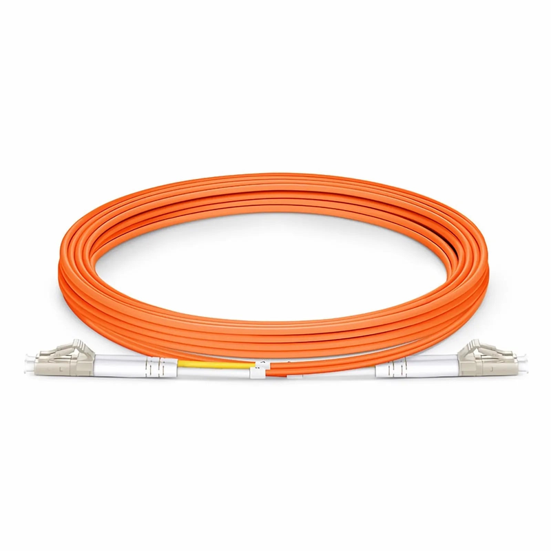 Refurb Squared 3m (10ft) Fiber Patch Cable, 2 Fibers, LC UPC Duplex to LC UPC Duplex, Multimode (OM2), Riser (OFNR), 2.0mm, Tight-Buffered, Orange