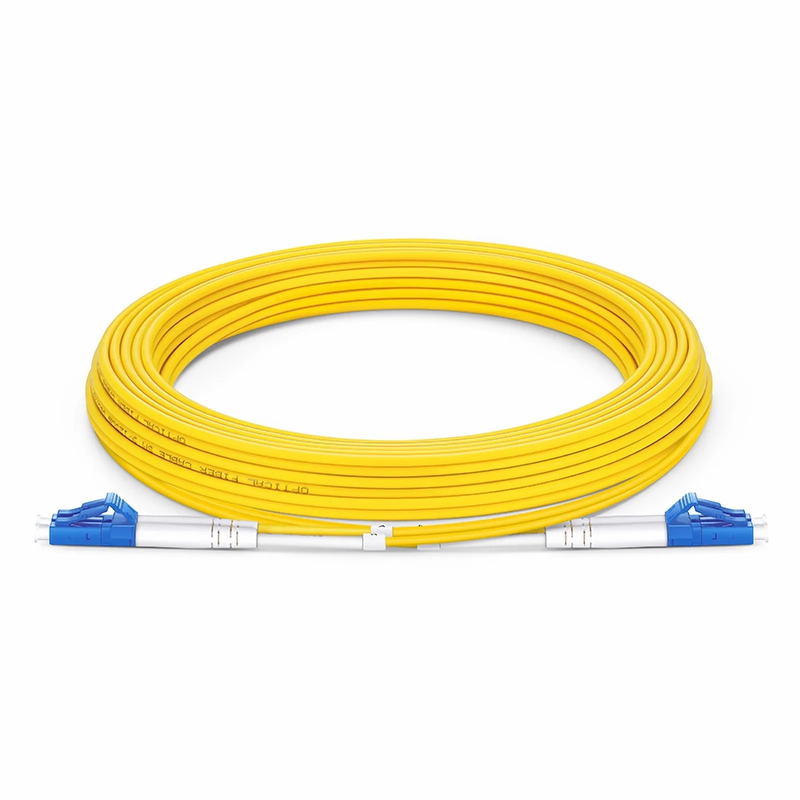 Refurb Squared 5m (16ft) Fiber Patch Cable, 2 Fibers, LC UPC Duplex to LC UPC Duplex, Single Mode (OS2), LSZH, 2.0mm, Tight-Buffered, Yellow