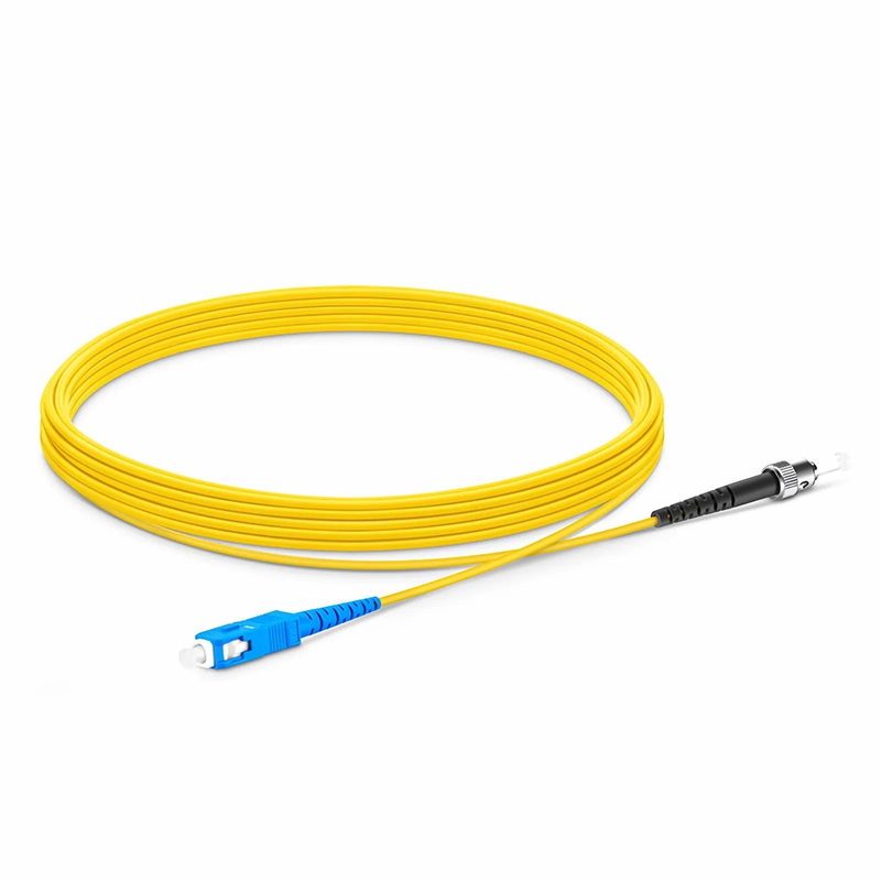 Refurb Squared 5m (16ft) Fiber Patch Cable, 1 Fiber, SC UPC Simplex to ST UPC Simplex, Single Mode (OS2), Riser (OFNR), 1.6mm, Tight-Buffered, Yellow