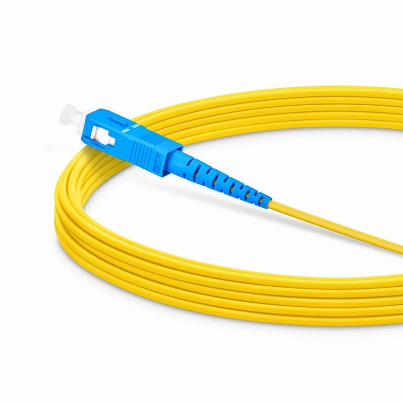 Refurb Squared 5m (16ft) Fiber Patch Cable, 1 Fiber, SC UPC Simplex to ST UPC Simplex, Single Mode (OS2), Riser (OFNR), 1.6mm, Tight-Buffered, Yellow
