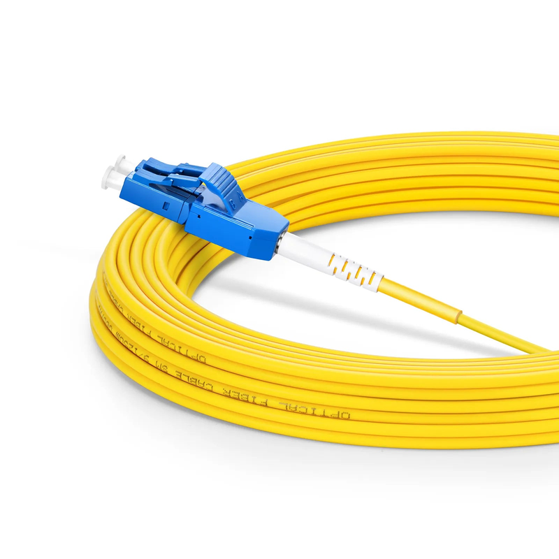 Refurb Squared 15m (49ft) Fiber Patch Cable, 2 Fibers, LC UPC Duplex to LC UPC Duplex Standard Clip Uniboot, Single Mode (OS2), Riser (OFNR), 2.0mm, Yellow