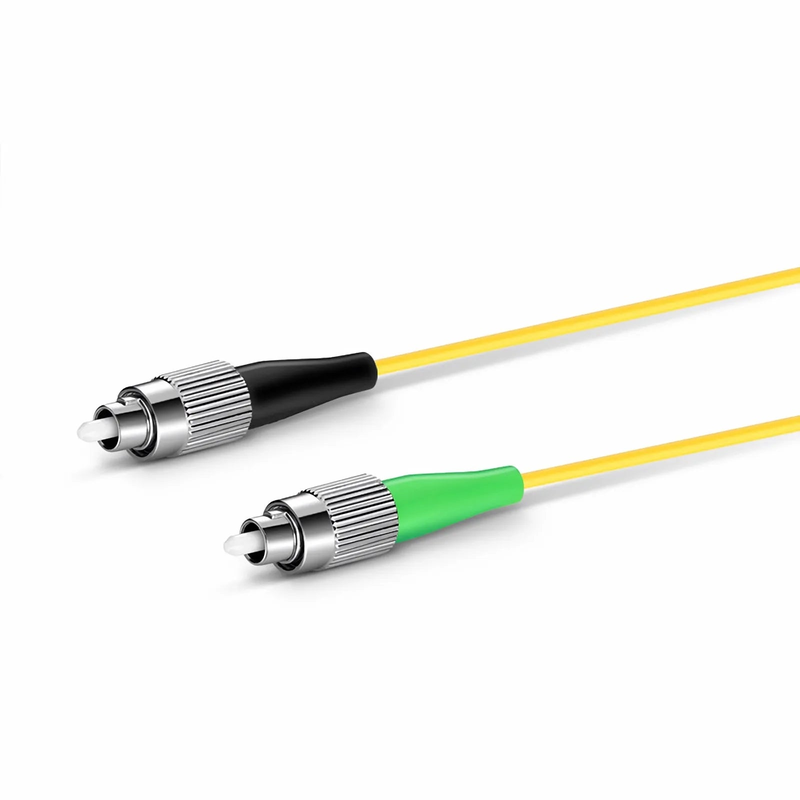 Refurb Squared 1m (3ft) Fiber Patch Cable, 1 Fiber, FC APC Simplex to FC UPC Simplex, Single Mode (OS2), Riser (OFNR), 2.0mm, Tight-Buffered, Yellow