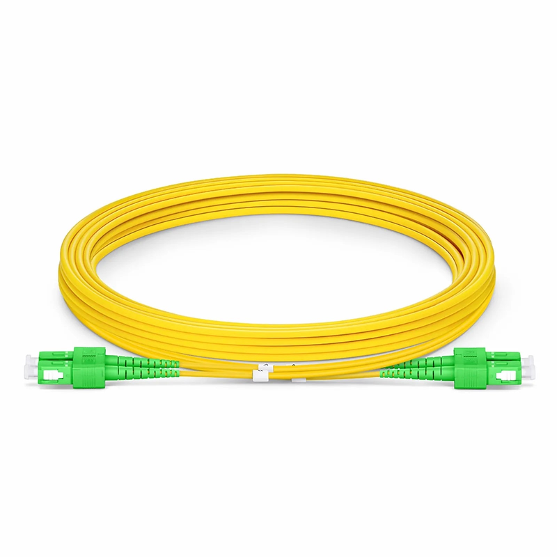 Refurb Squared 3m (10ft) Fiber Patch Cable, 2 Fibers, SC APC Duplex to SC APC Duplex, Single Mode (OS2), LSZH, 2.0mm, Tight-Buffered, Yellow