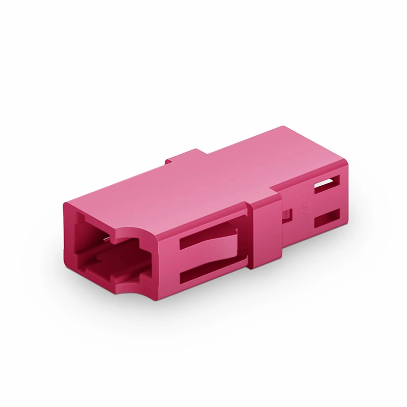 Refurb Squared LC/UPC to LC/UPC Simplex OM4 Multimode Plastic Fiber Optic Adapter/Coupler without Flange, Violet