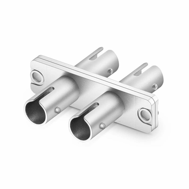 Refurb Squared ST/UPC to ST/UPC Duplex OS2 Singlemode Metal Fiber Optic Adapter with Flange (10pcs/Pack)