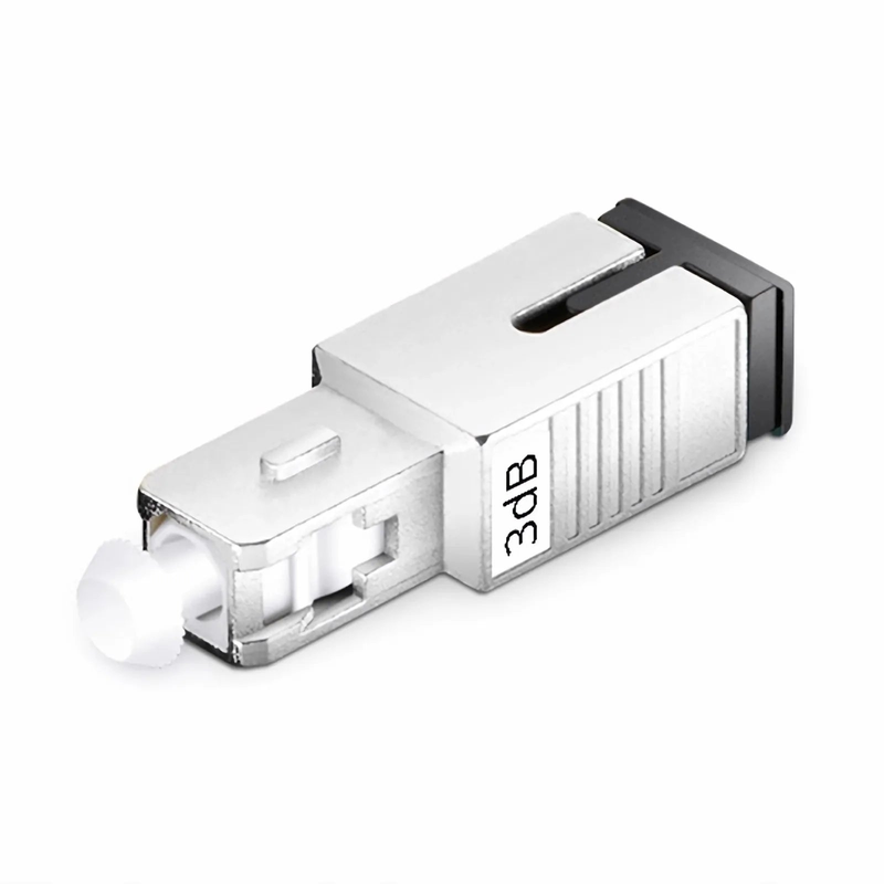 Refurb Squared SC/UPC Singlemode Fixed Fiber Optic Attenuator, Male-Female, 3dB (10pcs/Pack)