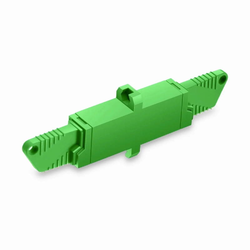 Refurb Squared LSH/APC to LSH/APC Simplex OS2 Single Mode Plastic Fiber Optic Adapter/Coupler with Flange