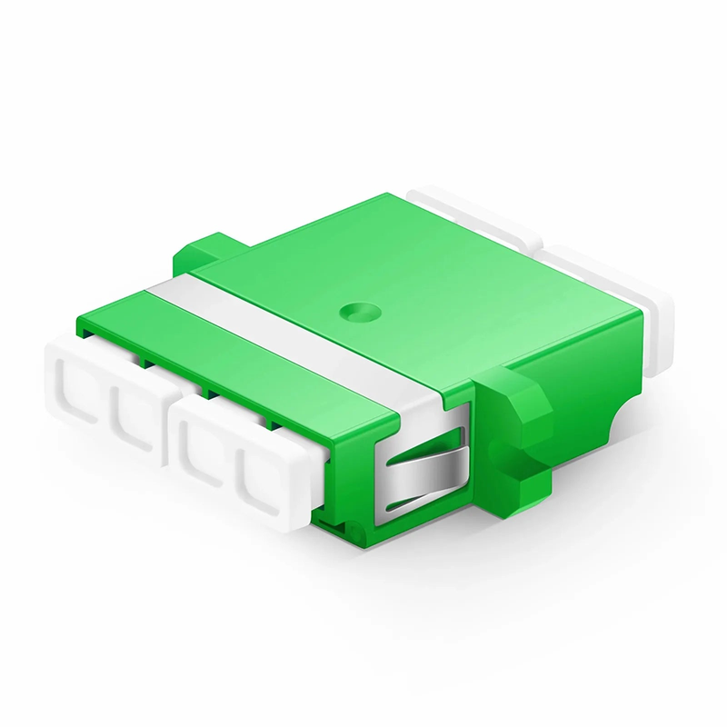 Refurb Squared LC/APC to LC/APC Quad OS2 Single Mode Plastic Fiber Optic Adapter/Coupler with Flange