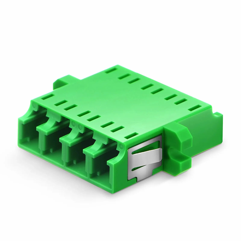 Refurb Squared LC/APC to LC/APC Quad OS2 Single Mode Plastic Fiber Optic Adapter/Coupler with Flange