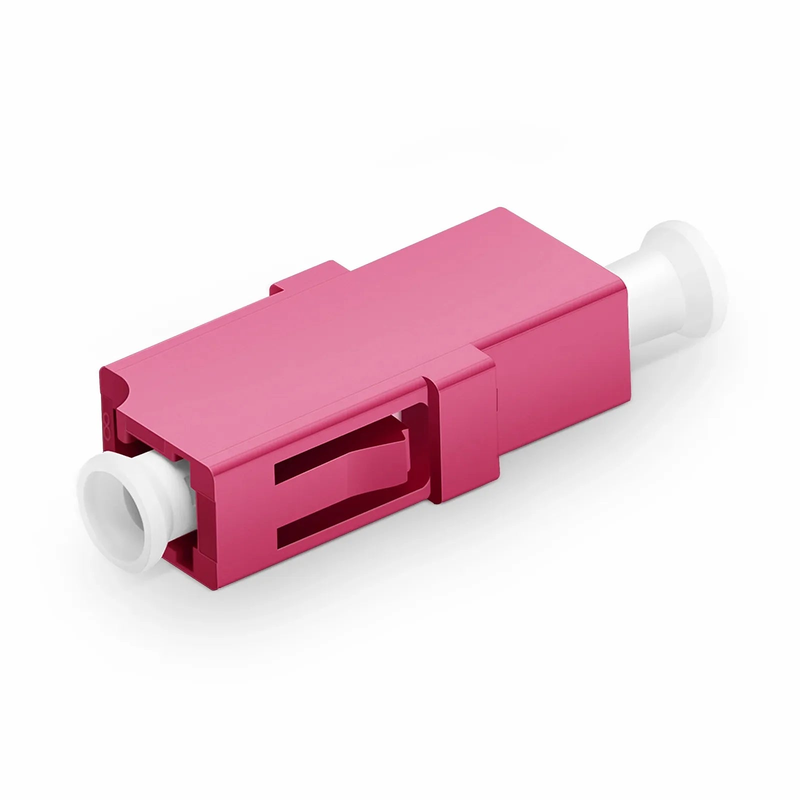 Refurb Squared LC/UPC to LC/UPC Simplex OM4 Multimode Plastic Fiber Optic Adapter/Coupler without Flange, Violet