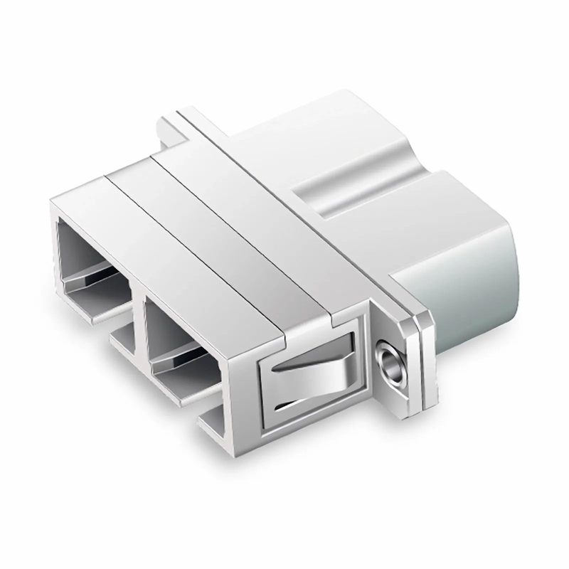 Refurb Squared LC/UPC Female to SC/UPC Female Hybrid Duplex Single Mode/Multimode Metal Fiber Optic Adapter/Coupler with Flange