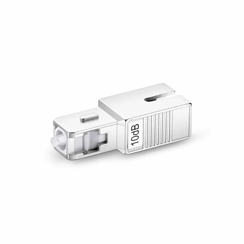 Refurb Squared SC/UPC Singlemode Fixed Fiber Optic Attenuator, Male-Female, 10dB (10pcs/Pack)